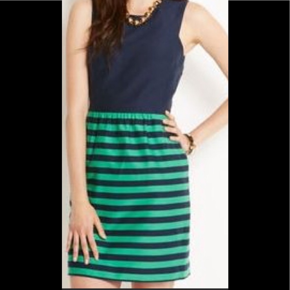 Vineyard Vines Blue Green Stripped Dress